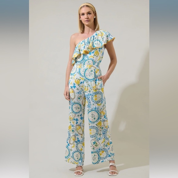 SugarLips Harvest Island Elena Wide Leg Pant & Brinley One Shoulder Top Set - Picture 2 of 11